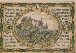 50 PFENNIG 1921 Stadt COLDITZ Saxony UNC DEUTSCHLAND Notgeld Banknote #PA403 - [11] Lokale Uitgaven