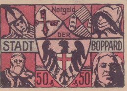 50 PFENNIG 1921 Stadt BOPPARD Rhine UNC DEUTSCHLAND Notgeld Banknote #PA260 - [11] Local Banknote Issues