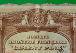 T-FR Société Anonyme Française Du Ciment Pink 1909 - TRES RARE ! - Sonstige & Ohne Zuordnung