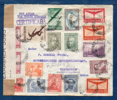 Argentina (Buenos Aires) To Winterthur (Switzerland), 1942, Registered, With 28 Stamps,  SEE DESCRIPTION  (001) - Covers & Documents