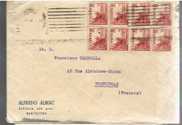 80180 -  AFFRANCHISSEMENT  BLOC DE  8 TP - Storia Postale