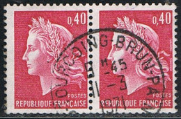 FRANCE : N° 1536B Oblitéré En Paire Horizontale "TàD Rond" (Marianne De Cheffer) - PRIX FIXE - - 1967-1970 Maríanne De Cheffer