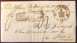 Etats-Unis, Lettre De Philadelphie 8.10.1832 Pour Paris - Griffe PAYS D'OUTREMER PAR LE HAVRE - (B1400) - Postal History