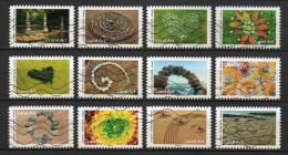 - FRANCE Adhésifs Oblitérés - Série Complète LAND ART 2024 (12 Timbres) - - Used Stamps