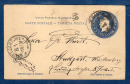 Argentina (Rosario De Santa Fe) To Stuttgart (Germany), 1900, Postal Stationery,  GLUED PHOTO At Back  (002) - Postwaardestukken