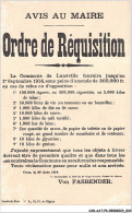 CAR-AATP6-54-0501 - LUNEVILLE - Ordre De Requisition - Luneville