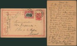 EP Au Type 10ctm Rouge Albert I + N°144 En Expres De Bruxelles (Nord) > Hannut. - 1915-1920 Alberto I