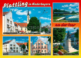 73269540 Plattling Isar Bayern Stadtpfarrkirche Isarpartie Rathaus Ehem Buergers - Plattling