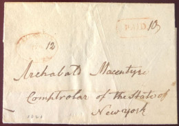 Etats-Unis, Cachet Kingston (N.Y) 1817 Sur Lettre (LSC) Pour New-York + PAID - (B1408) - Storia Postale