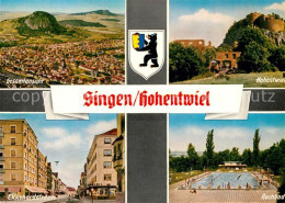 73269430 Singen Hohentwiel Fliegeraufnahme Burgruine Hohentwiel Ekkehardstrasse  - Singen A. Hohentwiel