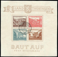 SBZ - Thüringen, 1946, Bl. 4 P I, Gestempelt - Altri & Non Classificati