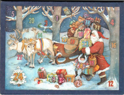 F7494 - Kalender Adventskalender Weihnachtskalender - Renate Cossmann - Klappkarte - Santa Claus