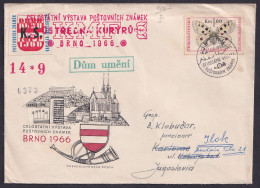 Czechoslovakia 1966, Butterfly, Brno, Dum Umeni, Spec Postmark & Cover - Other & Unclassified