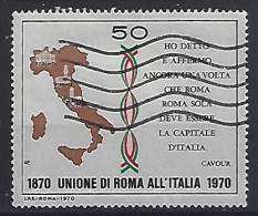 Italy 1970  100 Jahre Zugehorigkeit Roms Zu Italiens  (o) Mi.1315 - 1961-70: Oblitérés
