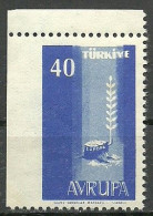 Turkey; 1958 Europa Cept ERROR "Imperf. Edge" - Ongebruikt
