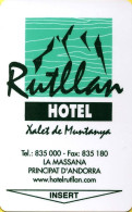 ANDORRA  KEY HOTEL       Rutllan Hotel La Massana - Hotel Keycards