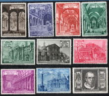 Vatican 1949 Basilica Series Without Espresso Stamps 10 Values MNH St Peter, San Giovanni, Pope Pius XII, S. Paolo, - Unused Stamps