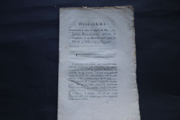 Discours De Lucien Bonaparte AN 8 14 Juillet Et De La Concorde - Historical Documents