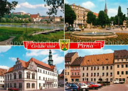 73268967 Pirna Partie An Der Elbe Marktplatz Springbrunnen Innenstadt Pirna - Pirna