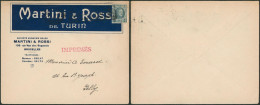 Houyoux - N°193 Sur Lettre à En-tête "Martini Et Rossi De Turin" (Alcool, Alcohol) > Gilly - 1922-1927 Houyoux