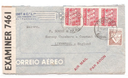 Portugal, 1935, # 572, Seixal-Liverpool, Censura - Storia Postale