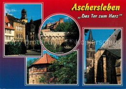 73268914 Aschersleben Tor Zum Harz Rathaus Tadtmauer Rondell St Stephan Kirche A - Aschersleben