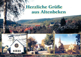 73268895 Altenbeken Panorama Mit Viadukt Kirche Dorfmitte Brunnen Altenbeken - Altenbeken