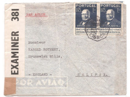 Portugal, 1940, # 606, Lisboa-Halifax, Censura - Brieven En Documenten