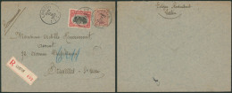 Albert I - N°140 Et 144 Sur Lettre En Recommandé De Lustin (1921) > Bruxelles - 1915-1920 Alberto I