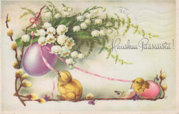 OSTERN HUHN EI Vintage Ansichtskarte Postkarte CPA #PKE399.DE - Easter