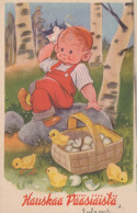 OSTERN HUHN EI Vintage Ansichtskarte Postkarte CPA #PKE272.DE - Pâques