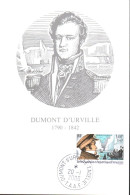 TAAF CARTE MAXIMUM 2000 DUMONT D'URVILLE - Storia Postale