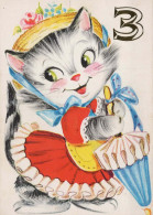 GATO GATITO Animales Vintage Tarjeta Postal CPSM #PBQ868.ES - Chats