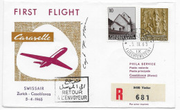 Swissair Erstflug ZH-Casablanca 1965 Ab Vaduz Mit Orig.Unterschrift. - Other & Unclassified