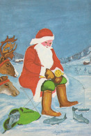 PAPÁ NOEL Feliz Año Navidad Vintage Tarjeta Postal CPSM #PAU573.ES - Santa Claus