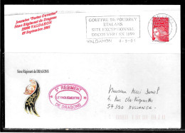 K125 - MARIANNE DE LUQUET SUR LETTRE DE VALDAHON DU 06/09/01 - 5ème REGIMENT DE DRAGONS - VAGUEMESTRE - 1961-....