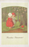 PÂQUES ENFANTS Vintage Carte Postale CPSM #PBO319.FR - Pasqua