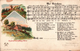 H1228 - Litho Anton Günther Liedkarte - Mei Vaterhaus .... Böhmen Erzgebirgisches Volkslied - Muziek