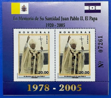 HONDURAS  SOUVENIR SHEET OF 2005  POPE JOHN PAUL II - Honduras