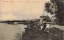 BONNIERES SUR SEINE  PROMENEURS ET PECHEURS AU BORD DE LA SEINE - Bonnieres Sur Seine