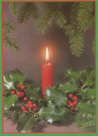 Happy New Year Christmas CANDLE Vintage Postcard CPSM #PBA017.GB - Nieuwjaar