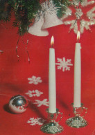 Happy New Year Christmas CANDLE Vintage Postcard CPSM #PAZ382.GB - Nieuwjaar