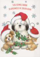 Happy New Year Christmas DOG Vintage Postcard CPSM #PAY665.GB - Nieuwjaar