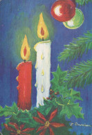 Happy New Year Christmas CANDLE Vintage Postcard CPSM #PAZ201.GB - Nieuwjaar