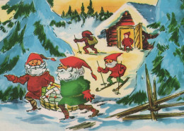 Happy New Year Christmas GNOME Vintage Postcard CPSM #PAY603.GB - Año Nuevo