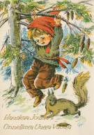 Happy New Year Christmas CHILDREN Vintage Postcard CPSM #PAW771.GB - Nieuwjaar