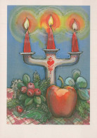 Happy New Year Christmas CANDLE Vintage Postcard CPSM #PAW960.GB - Año Nuevo