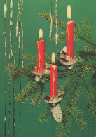 Happy New Year Christmas CANDLE Vintage Postcard CPSM #PAW266.GB - Anno Nuovo