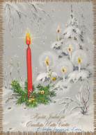 Happy New Year Christmas CANDLE Vintage Postcard CPSM #PAV599.GB - Anno Nuovo