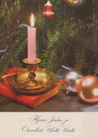 Happy New Year Christmas CANDLE Vintage Postcard CPSM #PAV356.GB - Anno Nuovo